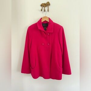 Hot Pink 100% Wool Coat Jacket size Medium Barbiecore